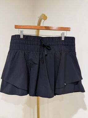 JoyLab Black Layered Ruffle Athletic Skort with Drawstring